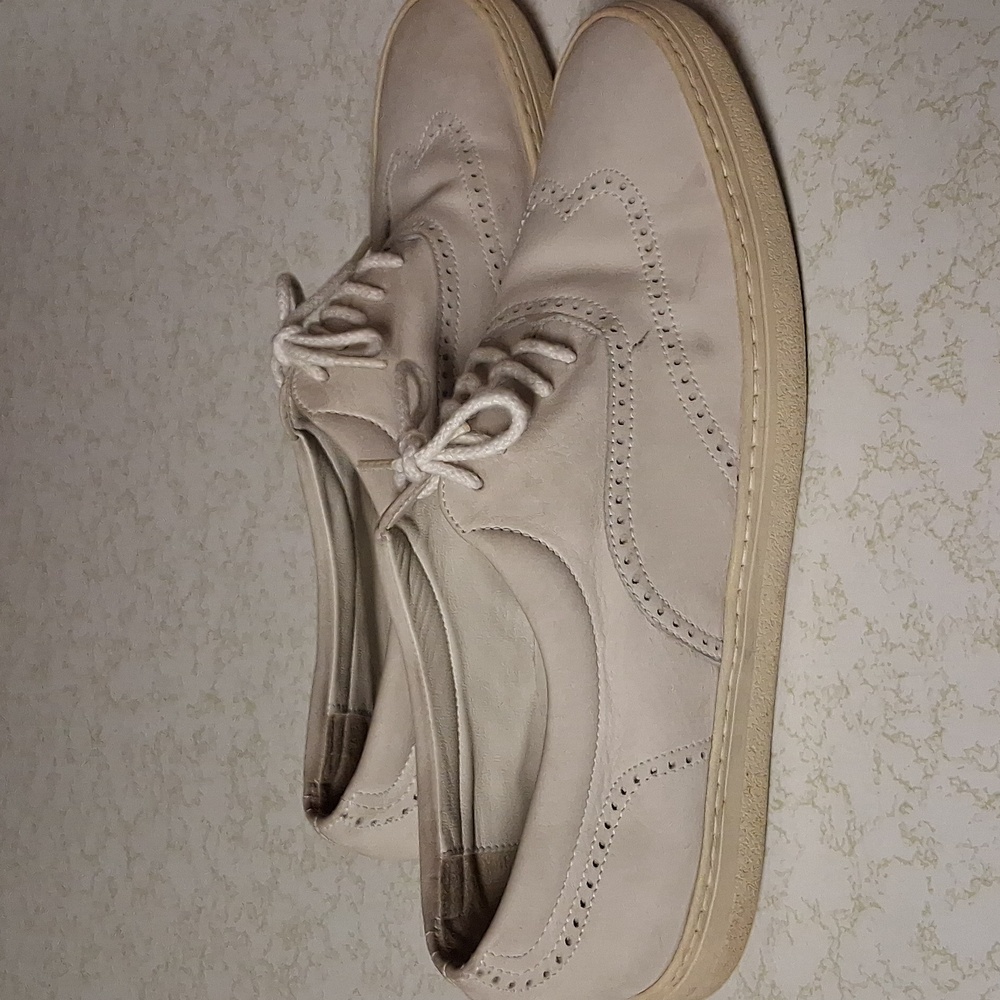 Salvatore Ferragamo Beige Lace-Up Oxford Sneakers